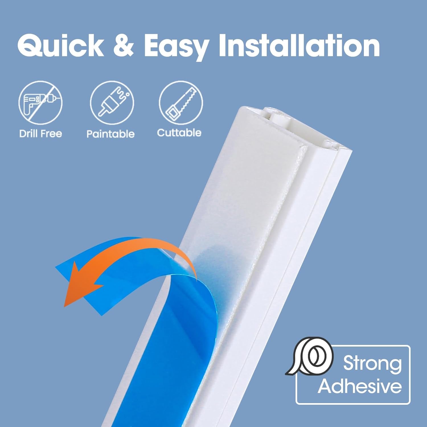 116In Cord Hider Kit, Cord Covers for Wires on Wall, Cord Hider for Wall Mount T