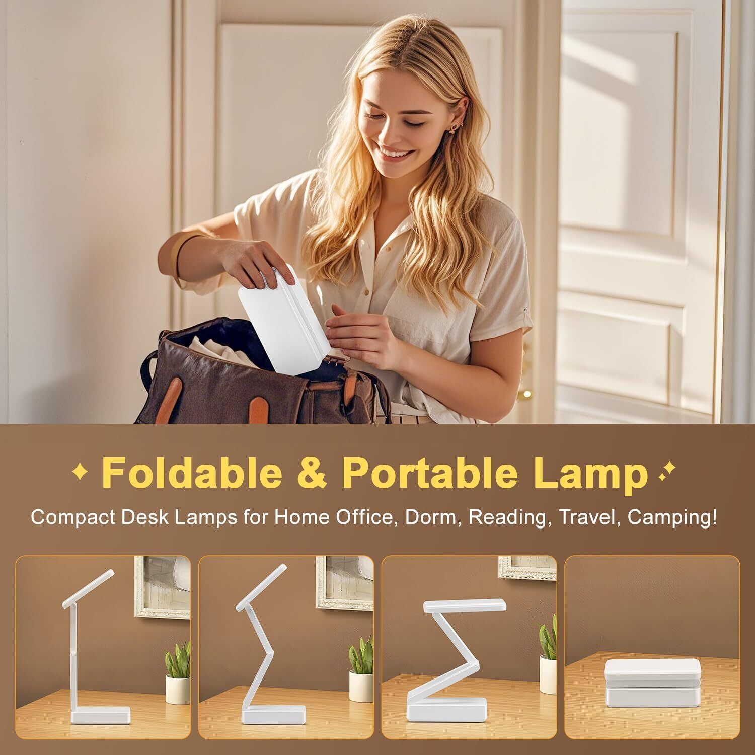 Cordless Lamp Rechargeable Lamp, 6000Mah Battery Operated Lamp, 3 Colors & 10...